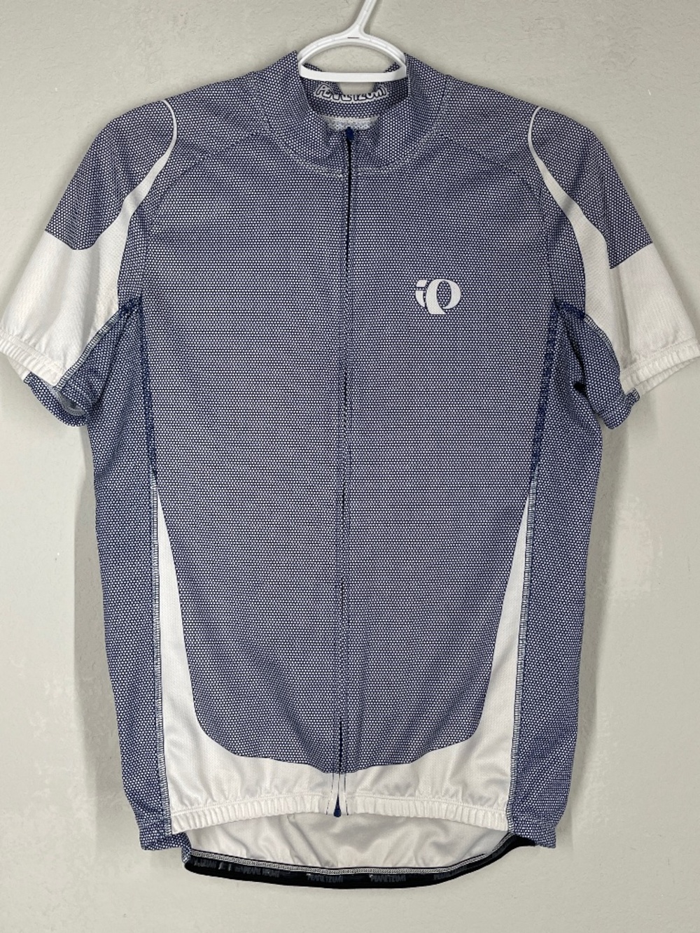 Pearl Izumi Cycling Jersey Adult Size M Gray hite Short Sleeve Full Zip Pockets